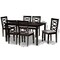 Baxton Studio Lanier Grey Upholstered and Brown Finished Wood 7-Piece Dining Set 173-10530-10519 - alternate 7